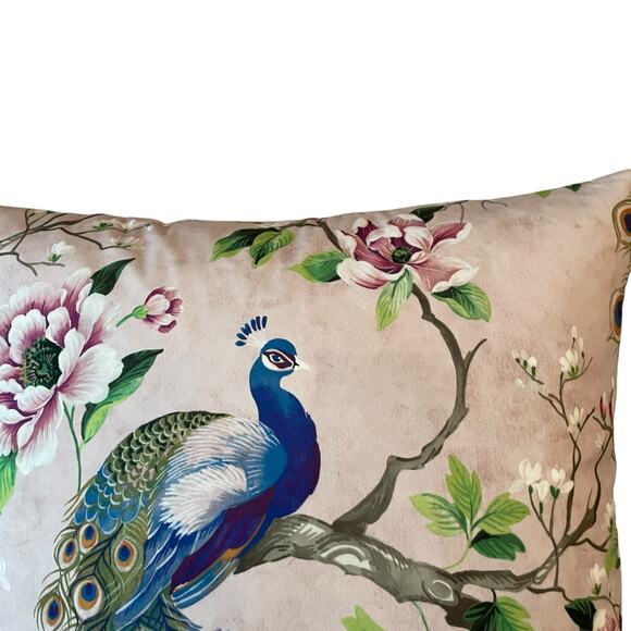 Austin Horn Classics Paradise Peacock 22in Decorative Pillow Velvet Finish NEW - Picture 10 of 16